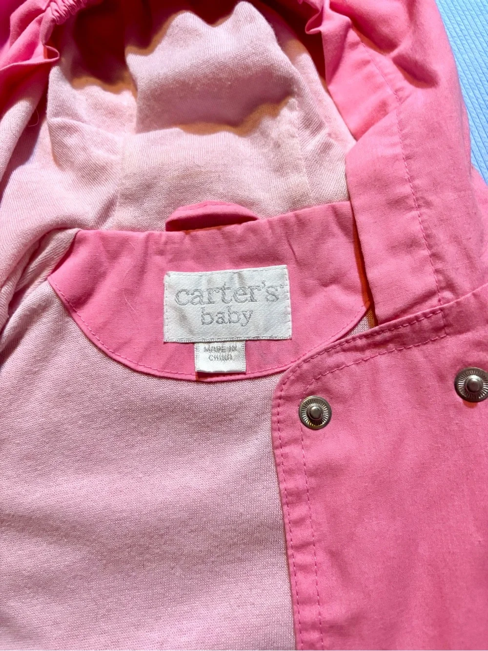 Carter's Pink Hooded Spring Jacket with Bunny Appliqué 0-3 mos